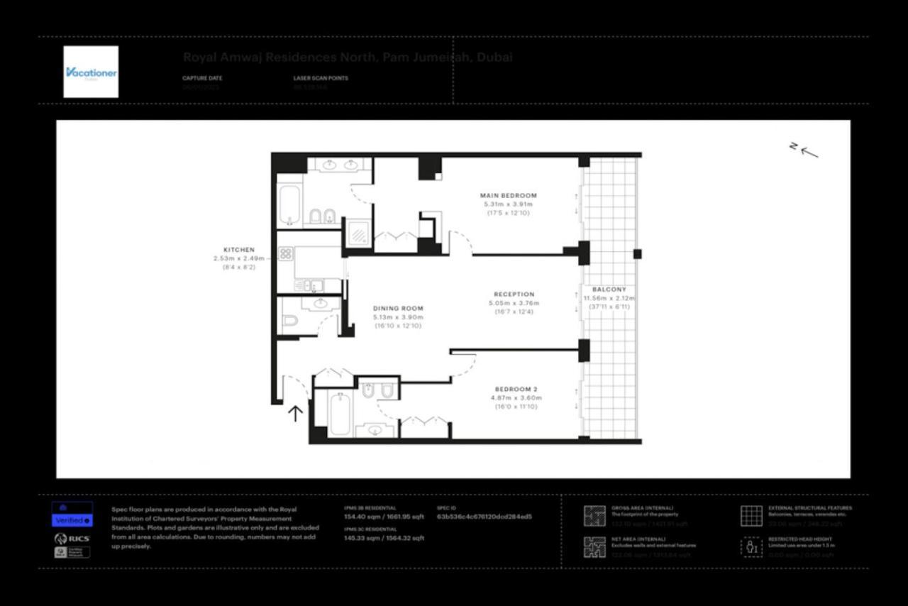 דובאי Royal Amwaj Residences North - Vibrant Two Bedroom מראה חיצוני תמונה